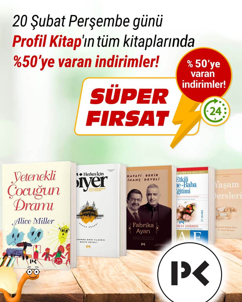kitapyurducom's tweet image. 🛍 Sepetleri Hazırlayın🙌
📆 20 Şubat Perşembe günü Profil Kitap’ın tüm kitaplarında %50’ye varan indirimler Kitapkurtlarını bekliyor💥
bit.ly/3WYkOeH
#KitapYurdu #ProfilKitap #KitapKurtları