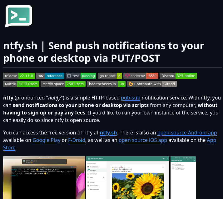 tom_doerr's tweet image. Open-source notification service