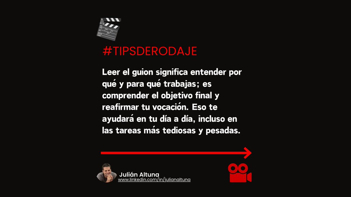JulianAltuna's tweet photo. A nadie se le escapa que el primer paso para filmar una película es hacer un guion. El guion es la base de todo y, cuando nos contratan para hacer un largometraje, lo primero debería ser leerlo. 
#BuenaProducción #ProducciónAudiovisual #TipsDeRodaje #Cine #Películas #rodajes https://t.co/Jg8qntQdOg
