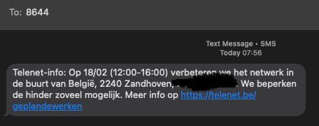Van de tarieven moesten ze het al niet hebben, blijkbaar van de customer service nog minder… Of vinden jullie het normaal om last minute mensen te informeren over geplande “verbeteringswerken”, <a href="/Telenet/">Telenet</a> ? 🤬