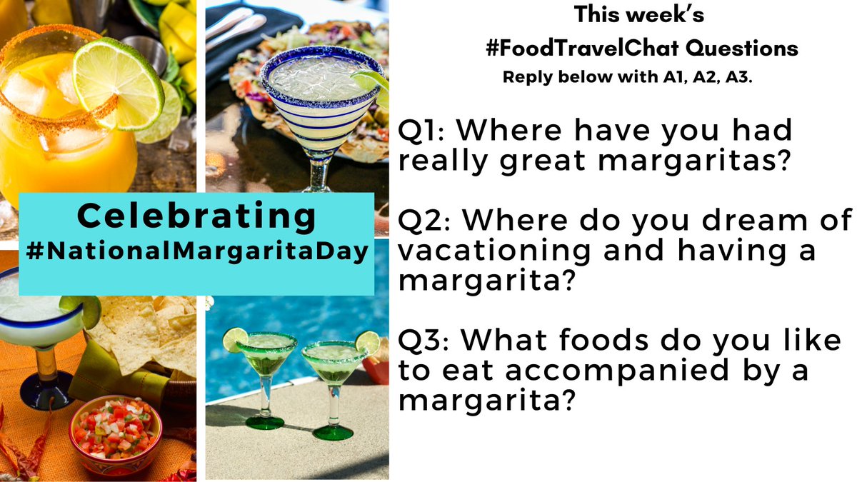 Our Tasty Travels (@ourtastytravels) on Twitter photo Let’s #FoodTravelChat about #NationalMargaritaDay (a little early). Reply to questions w/ “Quote"+#FoodTravelChat so we see it.
Follow our Team: Host <a href="/carollivestoeat/">Carol Vu</a>, @adventuringgal <a href="/ChrisPappinMCC/">Christine & Gary Pappin Dream Vacations</a>, <a href="/ourtastytravels/">Our Tasty Travels</a> & on Bluesky/Instagram @real_food_traveler Let’s #FoodTravelChat about #NationalMargaritaDay (a little early). Reply to questions w/ “Quote"+#FoodTravelChat so we see it.
Follow our Team: Host <a href="/carollivestoeat/">Carol Vu</a>, @adventuringgal <a href="/ChrisPappinMCC/">Christine & Gary Pappin Dream Vacations</a>, <a href="/ourtastytravels/">Our Tasty Travels</a> & on Bluesky/Instagram @real_food_traveler