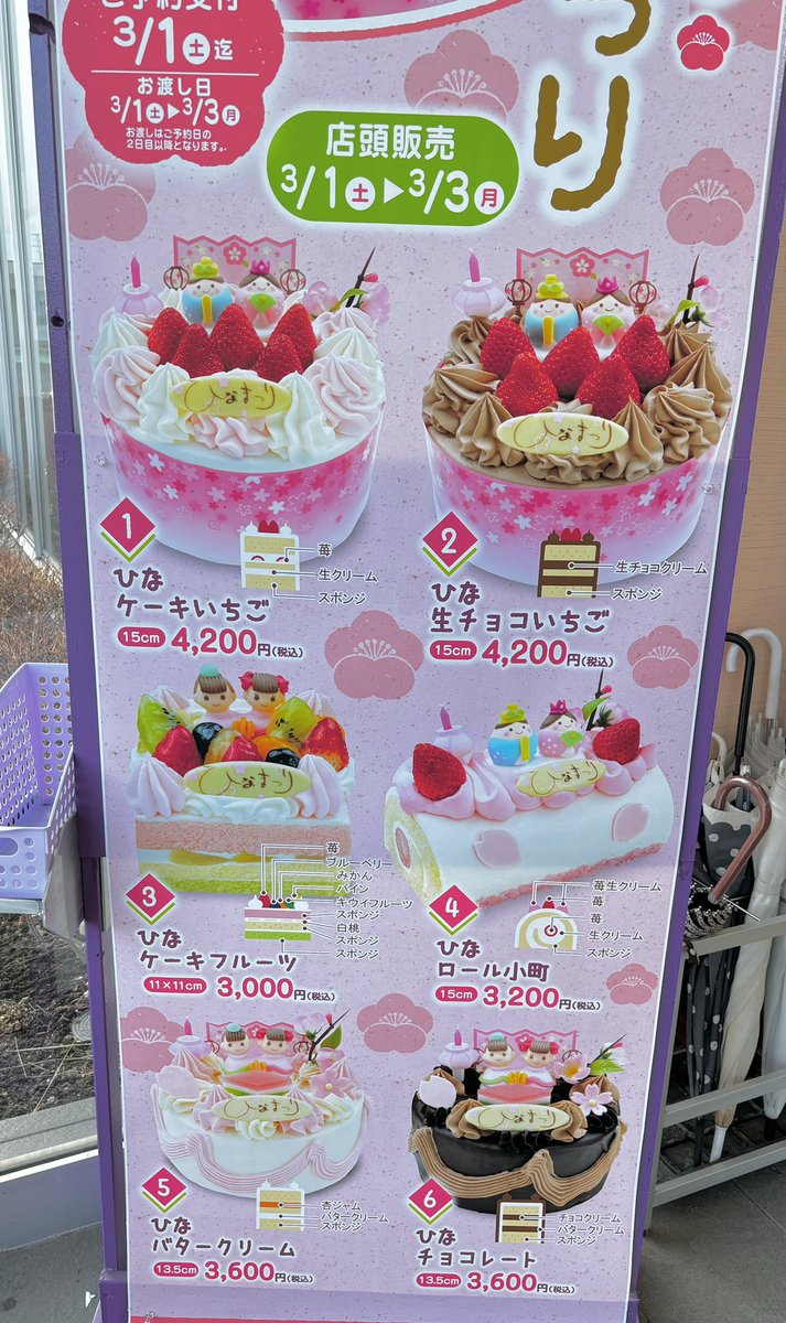 あかりをつけましょぼんぼりに〜🌸
2月も残り1週間ちょっと…早いですねぇぇ

3月はひな祭り🎎にホワイトデー🤍🩵
ケーキのご予約承ってます！！
お電話でも可能ですのでお待ちしております🙌