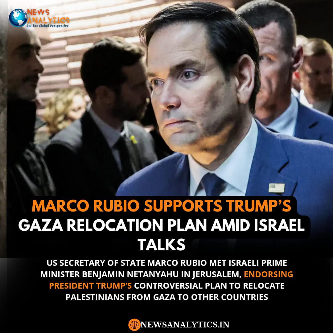 sandhyasrivastv's tweet image. Latest update: Marco Rubio Supports Trump’s Gaza Relocation Plan. 
#trump #gazarelocation #newsanalyticsjournal #israelwar