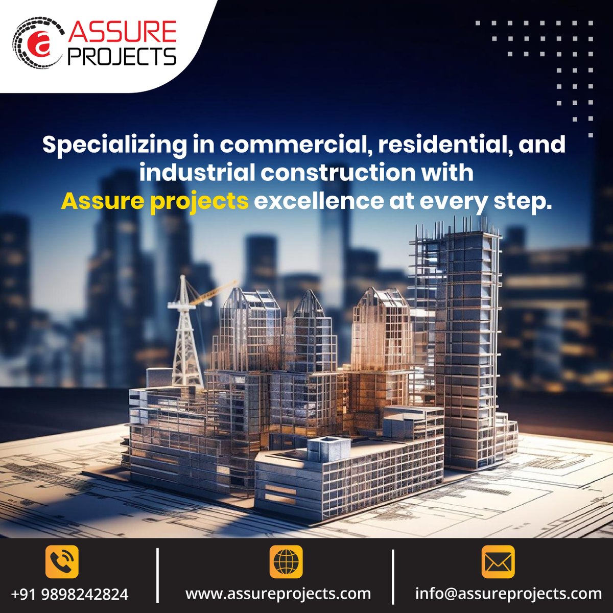 Assureprojects's tweet image. 🏗️ Building Dreams, Creating Reality!
✅ Specializing in commercial, residential, and industrial construction with assured project excellence at every step.
📞 Contact us today!
🌐 Visit us: assureprojects.com
#Construction #BuildingDreams #QualityConstruction