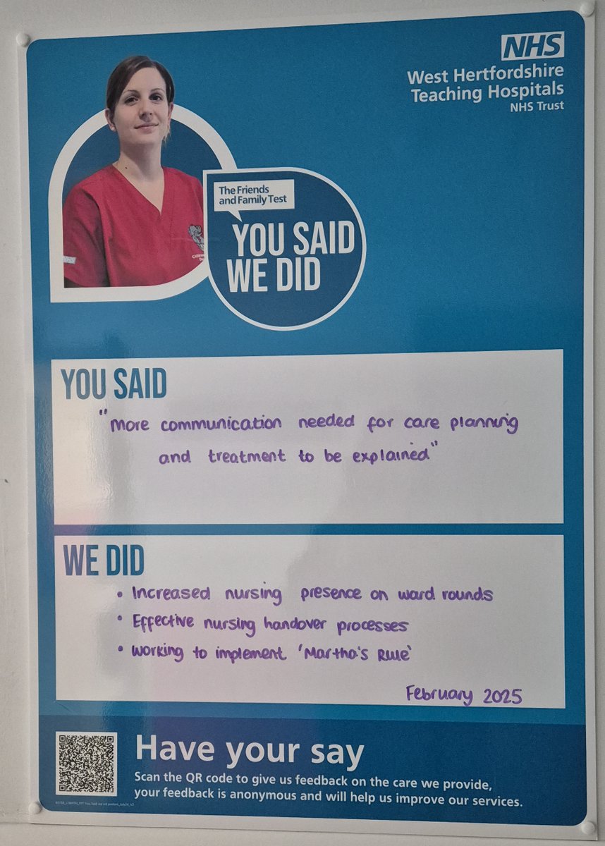 West Herts FFT (@whthfft) on Twitter photo The Surgery Division has once again shown their commitment to excellence by updating the 'You Said We Did' board! Amazing to see patient voices lead to meaningful change. π #FFTFeedback #PatientExperience #YouSaidWeDid  #PatientCareNHS   #TeamWestHerts The Surgery Division has once again shown their commitment to excellence by updating the 'You Said We Did' board! Amazing to see patient voices lead to meaningful change. π #FFTFeedback #PatientExperience #YouSaidWeDid  #PatientCareNHS   #TeamWestHerts