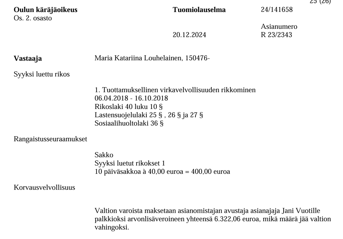 nämä saatanan sossulehmät eivät tehneet työtään kun grooming-jengien potilas nolla joutui 8 moniosaajan raiskaamaksi

oikeudessa eivät pyydä mitään anteeksi ja syyttelevät toisiaan

kumpikin sai 10 (kymmenen) päiväsakkoa tästä

molemmat tai ainakin toinen kuuluu "pelastakaa