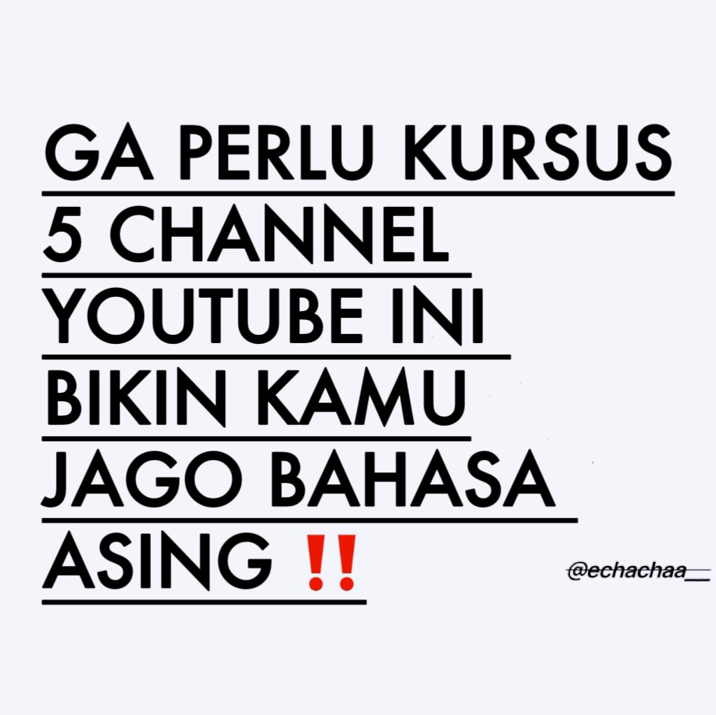 chaayako's tweet photo. Yang mau belajar bahasa asing tapi ga mau kursus?

coba belajar di salah satu channel youtube ini👇🏻 https://t.co/4tiRXRAnyh