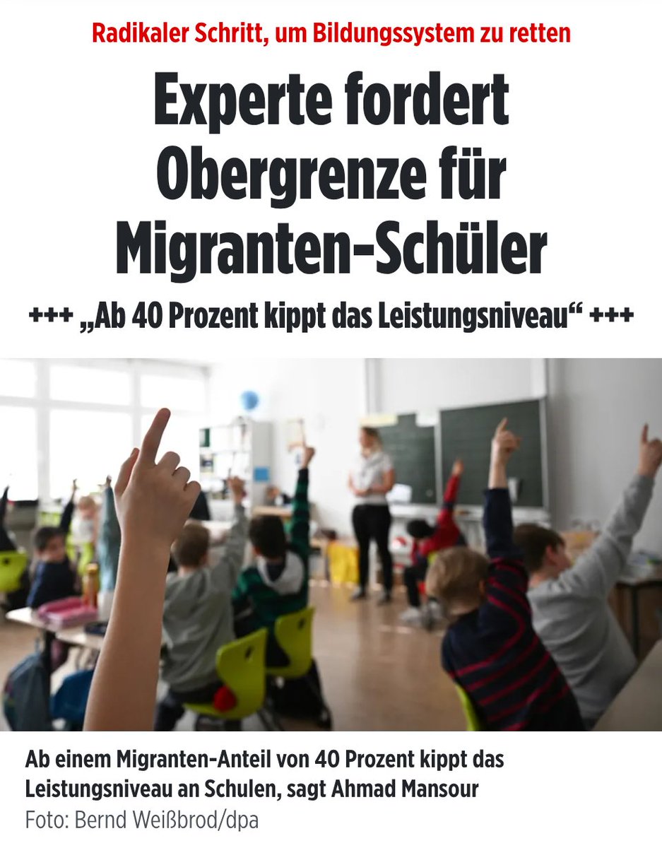 RonnyKumpf's tweet photo. Was musste ich mir alles anhören, als ich eine Obergrenze für Schüler ohne Sprachkenntnisse in #Schulklassen gefordert hatte? Und jetzt schwenken Experten und Medien auf #AfD-Kurs ein. Dass der zitierte Ahmad Mansour nicht unumstritten ist, tut hier auch nichts zur Sache. Andere Experten setzen den entsprechendem Kipppunkt noch viel früher an. Leider dauert der Nachdenkprozess unter Entscheidungsträgern und großen Meinungsmultiplikatoren in Deutschland nach wie vor viel zu lange und setzt erst ein, wenn massiver Schaden entstanden ist. Um dem gegenzusteuern, ist es wichtig, am Sonntag das Kreuz an der richtigen Stelle zu setzen.

Quellen:
https://t.co/iJtMCKGqlW

https://t.co/1BreQDDMSt