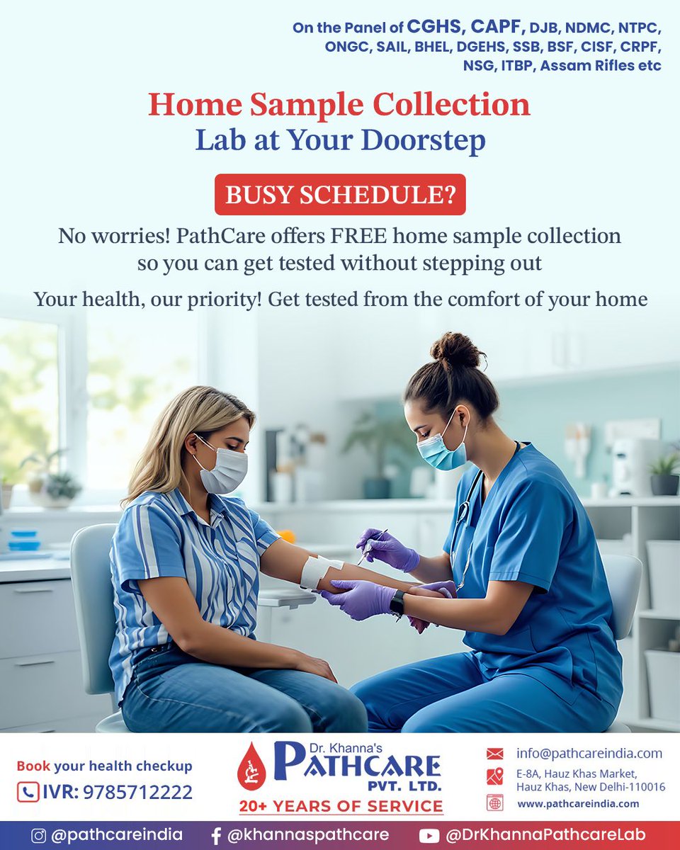 DPathcare's tweet photo. Your health is our priority—no need to step out, just book your test and let us handle the rest. ✅ Trusted for 20+ years, we bring convenience, care, and accuracy to your doorstep! 🚑💙

📞 9785712222

#pathcare #healthcheckup https://t.co/v8xZ8gSHsq