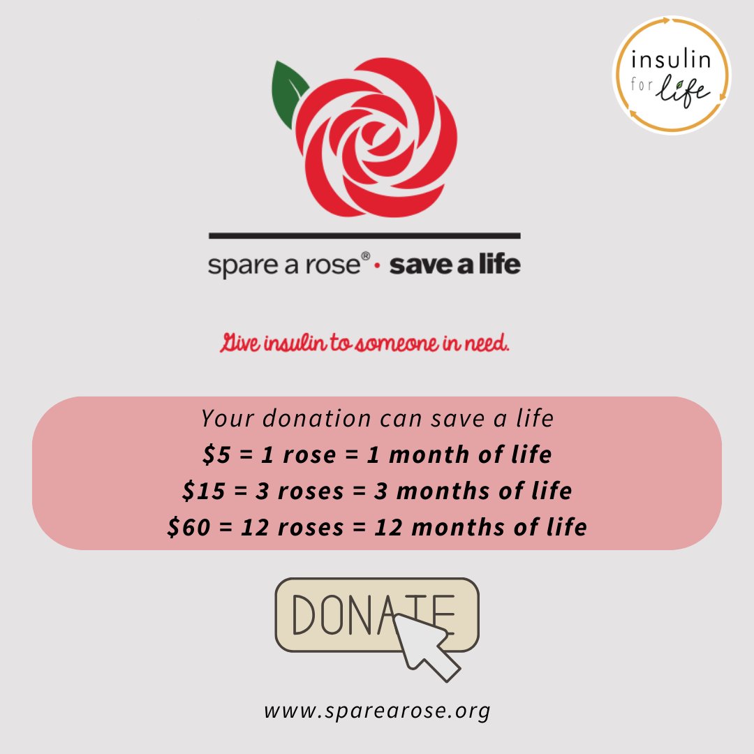 Valentine’s may be over, but love that saves lives doesn’t end. Insulin is not a luxury—it’s survival. Every donation to #SpareARose extends a future, a tomorrow, a chance. If you haven’t given yet, now is the time
Donate: insulinforlife.org/spare-a-rose/ 
#WeAreNotWaiting #InsulinForLife