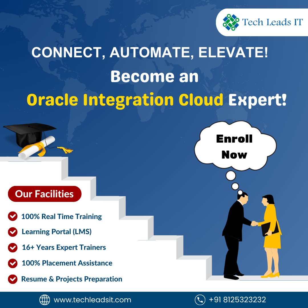 TECHLEADS1's tweet image. 🚀CONNECT, AUTOMATE, ELEVATE!🌍
Become an Oracle Integration Cloud Expert with Tech Leads IT!
📞Contact us: +91 8125323232
🌐Visit: techleadsit.com
#OracleIntegrationCloud #HBDSikandarSajidNadiadwala #NDTVProfitConclave #ArrestUditRaj #WinrealmeP3Pro5G #realmeP3Series