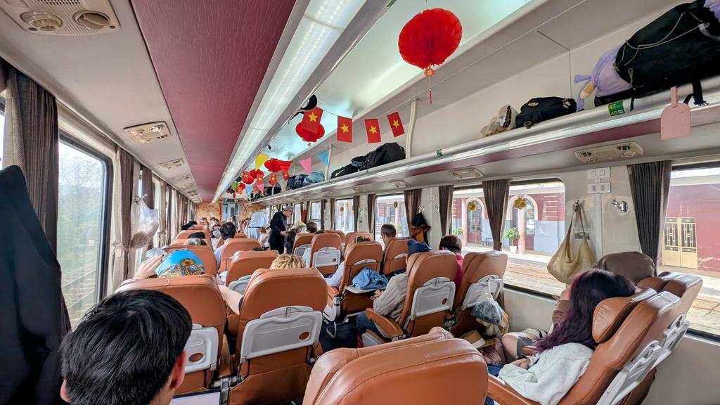 Welcome onboard the special local train between Hue and Da Nang in Vietnam 🇻🇳 - Featuring a special community carriage selling beverages and other specialties from this region and hosting cultural performances - We'll see what the latter is about a bit later in the journey 🚂