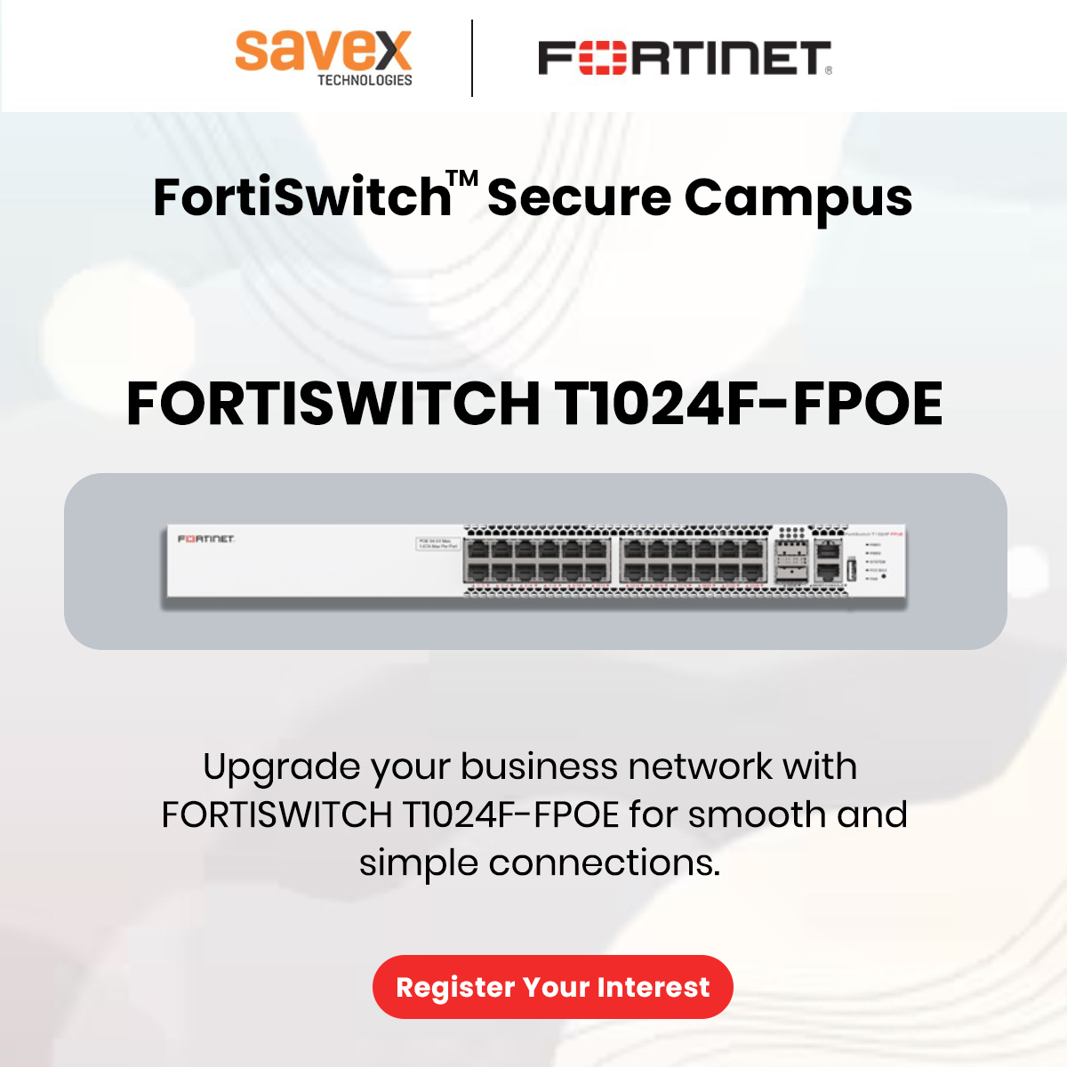 SavexTechnology's tweet image. Upgrade your campus network with the FortiSwitch™ T1024F-FPOE for seamless connectivity, top-tier security &amp;amp; PoE capabilities. Reliable, scalable &amp;amp; built for modern enterprises.

For details: Marketing@savex.in

#Fortinet #FortiSwitch #SecureNetworking #EnterpriseIT