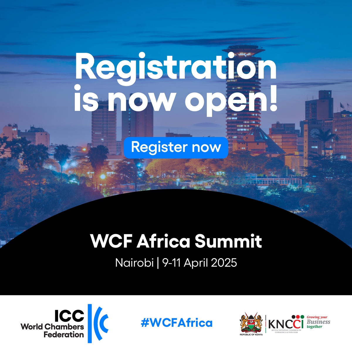 Kenya Chamber (@kenya_chamber) on Twitter photo It’s official! Registration for #WCFAfrica2025 is NOW OPEN!
Join Africa’s biggest forum for trade, innovation, and business growth. Don’t miss out—secure your spot today! 👇
Click here: portal.dijito.one/registration-f…
<a href="/iccwbo/">International Chamber of Commerce</a> <a href="/WorldChambers/">World Chambers</a> <a href="/ForeignOfficeKE/">State Department for Foreign Affairs | Kenya</a>
#WCF2025 #AfricaLeads It’s official! Registration for #WCFAfrica2025 is NOW OPEN!
Join Africa’s biggest forum for trade, innovation, and business growth. Don’t miss out—secure your spot today! 👇
Click here: portal.dijito.one/registration-f…
<a href="/iccwbo/">International Chamber of Commerce</a> <a href="/WorldChambers/">World Chambers</a> <a href="/ForeignOfficeKE/">State Department for Foreign Affairs | Kenya</a>
#WCF2025 #AfricaLeads