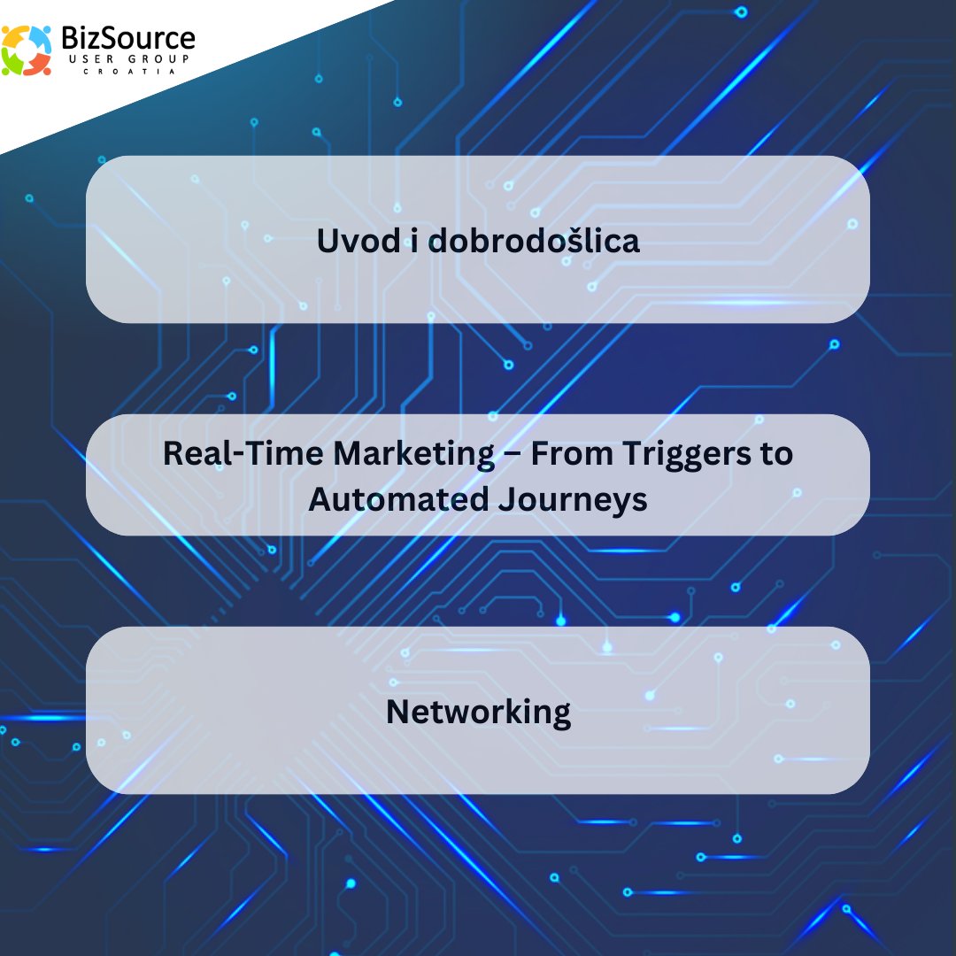 BizSource UG Croatia (@bizsourceugcro) on Twitter photo Još nas jedan dan dijeli od uzbudljivog <a href="/DynamicsUG/">Dynamics User Group (DUG)</a> <a href="/bizsourceugcro/">BizSource UG Croatia</a> meetup-a, na kojem ćemo se fokusirati na temu Dynamics 365 Customer Insights Journey, poznatiju kao RTM.
Rezervirajte datum, osigurajte svoje mjesto i pridružite nam se na još jednom zanimljivom BizSource Još nas jedan dan dijeli od uzbudljivog <a href="/DynamicsUG/">Dynamics User Group (DUG)</a> <a href="/bizsourceugcro/">BizSource UG Croatia</a> meetup-a, na kojem ćemo se fokusirati na temu Dynamics 365 Customer Insights Journey, poznatiju kao RTM.
Rezervirajte datum, osigurajte svoje mjesto i pridružite nam se na još jednom zanimljivom BizSource