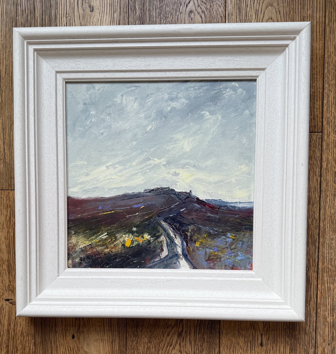 staithesartist's tweet image. A ⁦@frames4artists⁩ #frame sets off this #painting of #HiggerTor a treat. #landscape #Derbyshire