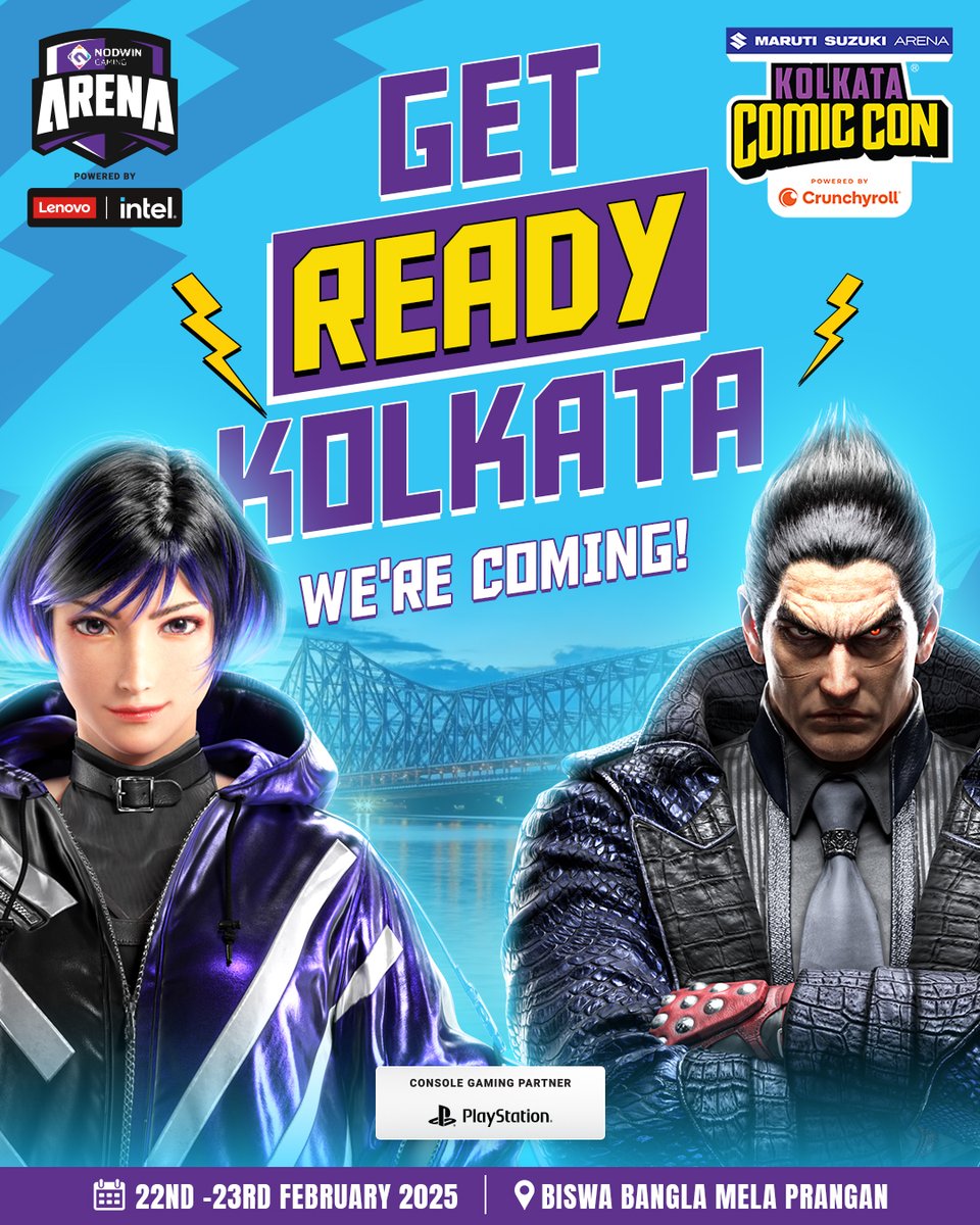 NodwinGaming's tweet photo. Nodwin Gaming Arena is coming to Kolkata Comic Con for an action-packed weekend! 🎮👾
🎟 Grab your tickets now!
📅 22nd- 23rd February
📍 Biswa Bangla Mela Prangan
#ComicConIndia #ChennaiComicCon #NodwinGamingArena #ParticipateandWin #NODWINgaming #GamingCommunity #Expobooth #Fun #Tech #Gaming