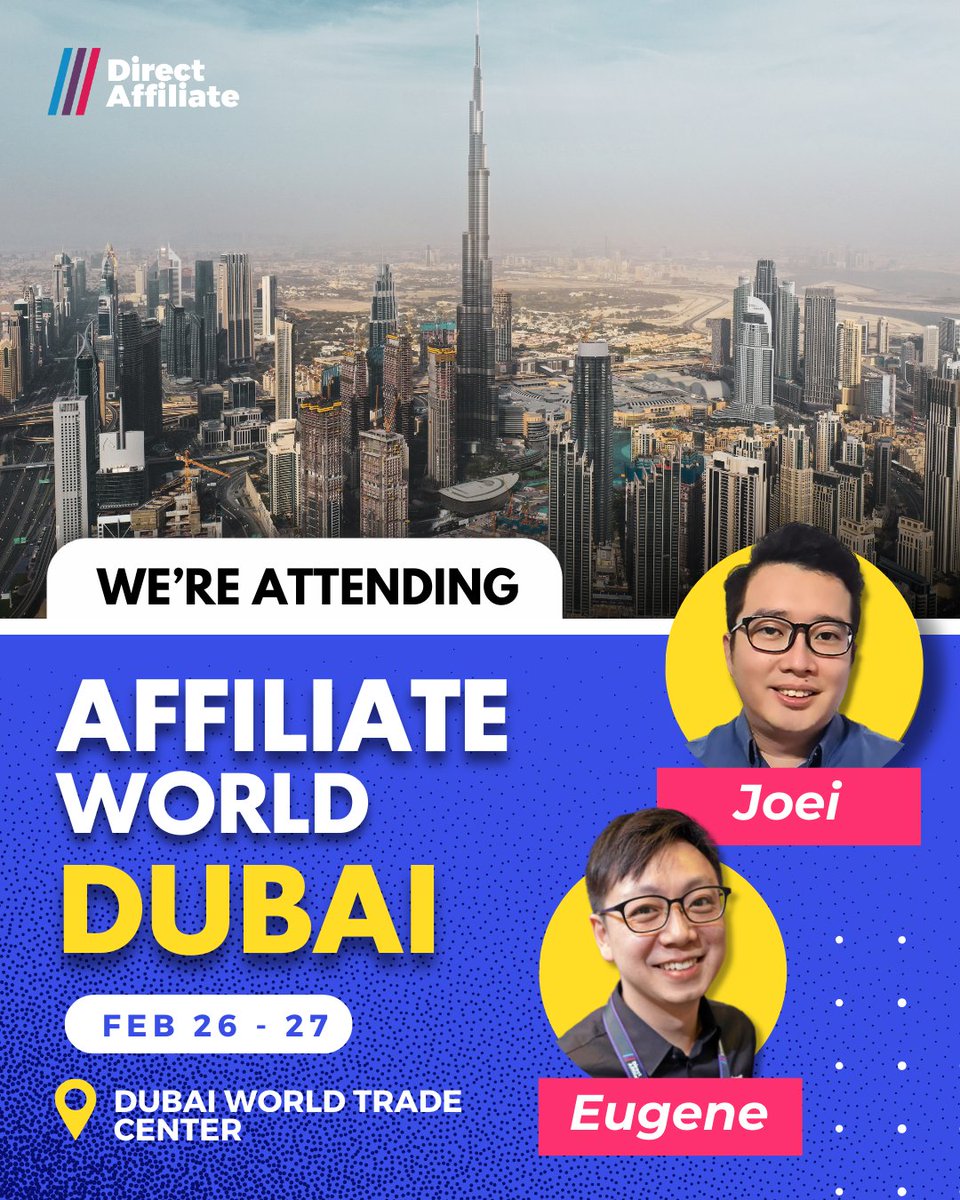 DirectAffNet's tweet image. ✈️ Destination Dubai! We’re thrilled to attend Affiliate World Dubai on February 26-27.

Looking to explore new opportunities, discuss high-converting affiliate offers, or collaborate in 2025? Let’s meet in person!

👉 Reach out now to arrange a meeting. Can’t wait to see you…