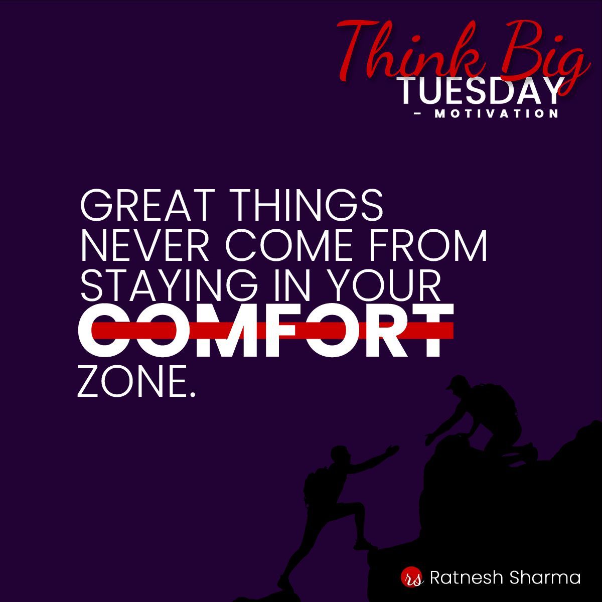 ratneshrsharma's tweet image. Step outside your comfort zone and embrace the challenge!
𝗚𝗿𝗼𝘄𝘁𝗵 𝘀𝘁𝗮𝗿𝘁𝘀 𝘄𝗵𝗲𝗻 𝘆𝗼𝘂 𝘁𝗮𝗸𝗲 𝗿𝗶𝘀𝗸𝘀. 🚀
#ThinkBigTuesday #Motivation #DeveloperMindset #GrowthMindset #Success #DevLife #KeepLearning
