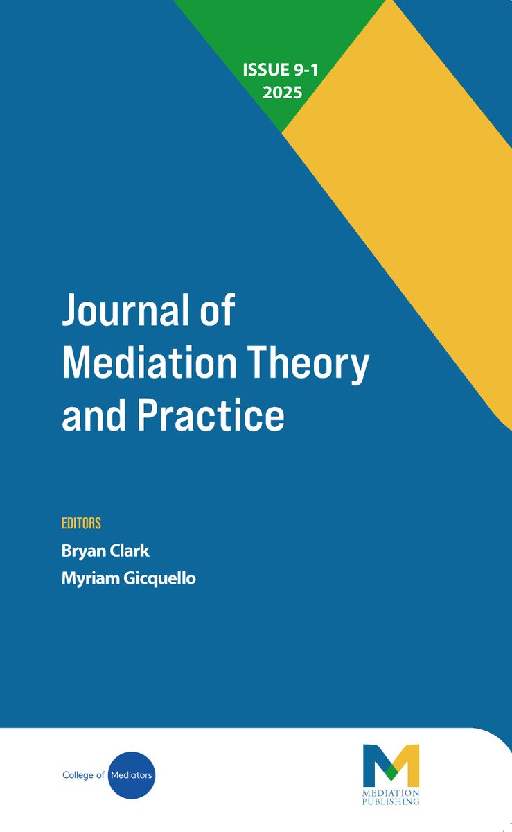 Delighted to announce the full Editorial Board for the Journal of Mediation Theory and Practice, newly updated. Looking forward to some fascinating contributions in the coming years!

ow.ly/W3A250V1eKz