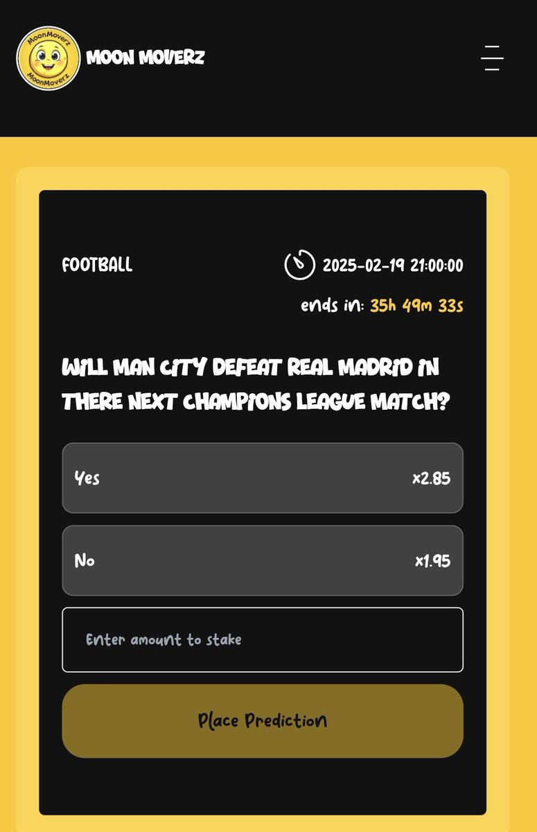 #Movement Public mainnet is imminent!!
But Guess what ?
#ChampionsLeague's  Predict Markets are now LIVE on  testnet.moonmoverz.xyz/?ref=b3ff03d76…

The time is now!!
Predict the future, and Double your $GMOON