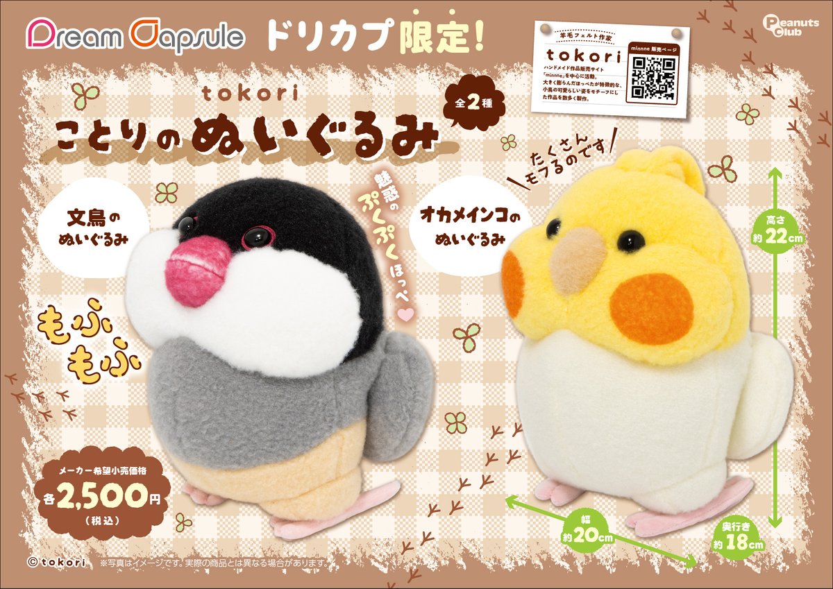 鳥好きさん必見‼️ 羊毛フェルト作家tokoriさんの文鳥とオカメインコが