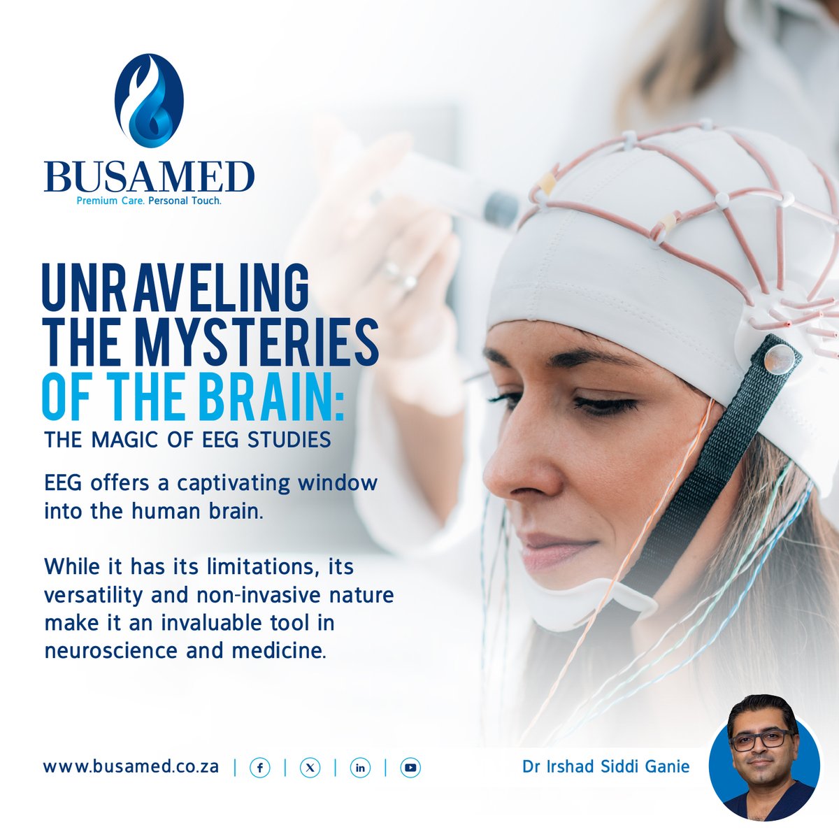 As technology continues to advance, the potential of EEG studies is bound to reach new, unprecedented heights, continuing to unravel the many mysteries of our brain. Read more about it here: busamed.co.za/articles/unrav…

#Busamed
#EEG