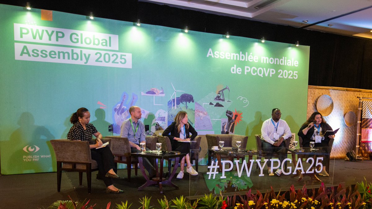 Our opening panel focussed on a system that works for all - not the powerful - across energy⚡ resource governance ⚖️ gender 💜 and education📖.

An empty chair honoured Dr Gubad Ibadoghlu who is under house arrest in Baku and needing urgent medical care. #FreeGubad #PWYPGA25