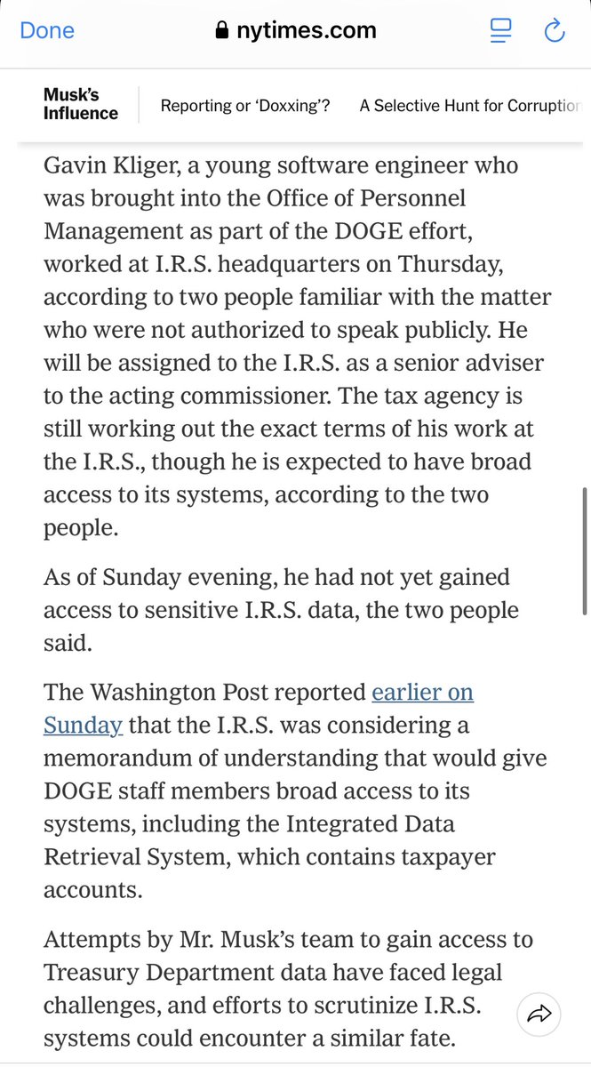 马斯克的革命小将要掌管美国社保局系统，社保局代局长（已在社保局干了30年的职业公务员）辞职。马斯克 又派了一个小将去当国税局代局长的高级顾问，公开表示他就是要去查政治对手的报税情况。