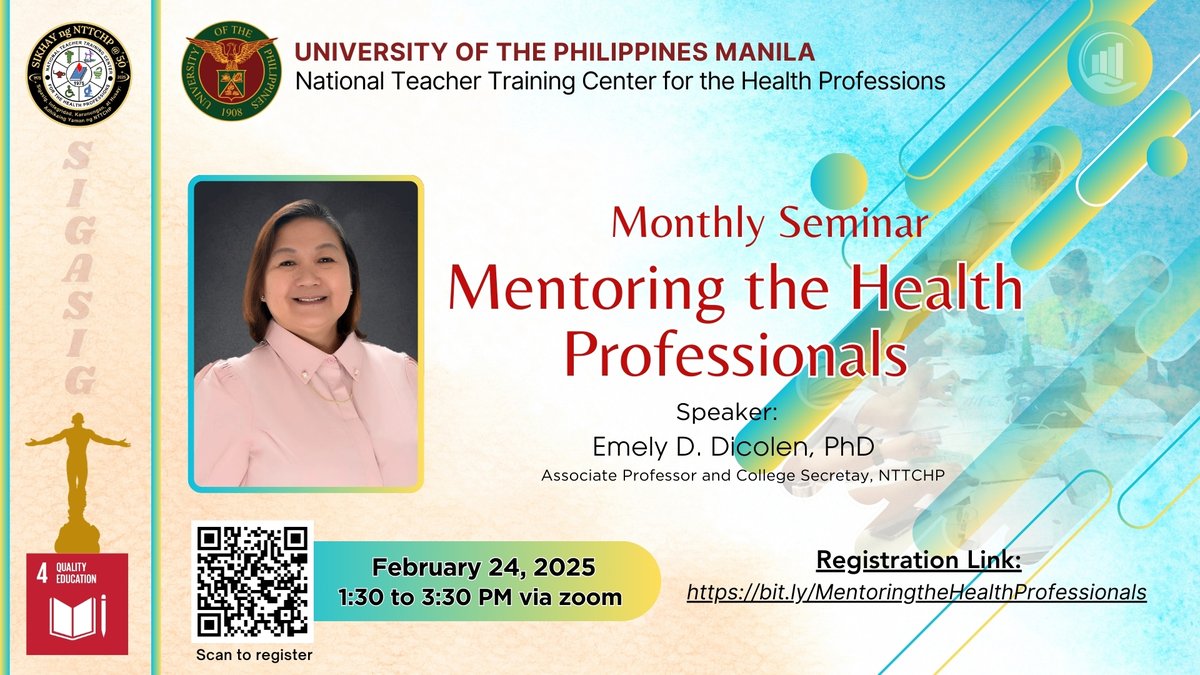 nttchpUPM (@nttchp_upm) on Twitter photo bit.ly/MentoringtheHe…
Note that this event is a first come first served basis. If there is any problem with the link, you can contact the NTTCHP secretariat email: nttchp.upmanila@up.edu.ph.
Thank you and see you there!
#UPManila #UP #NTTCHP@50 #SIKHAY #TatakNTTCHP bit.ly/MentoringtheHe…
Note that this event is a first come first served basis. If there is any problem with the link, you can contact the NTTCHP secretariat email: nttchp.upmanila@up.edu.ph.
Thank you and see you there!
#UPManila #UP #NTTCHP@50 #SIKHAY #TatakNTTCHP