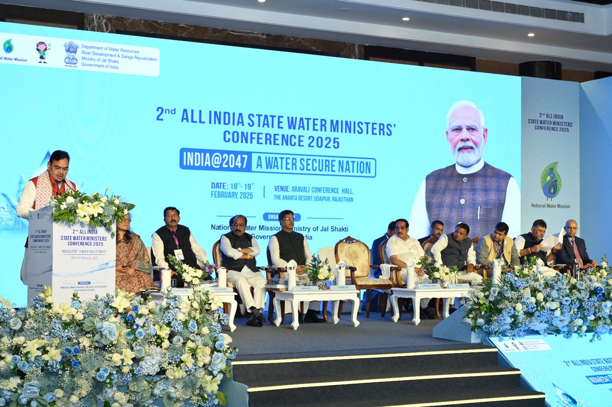 nwmgoi's tweet photo. Hon'ble Chief Minister Rajasthan graced the occasion with his august presence and delivered distinguished address at 2nd All India State Water Ministers Conference 2025
#watersecurefuture
@PMOIndia @mygovindia @BhajanlalBjp @CRPaatil @mygovindia @PIB_India https://t.co/hpWZRiiSuc