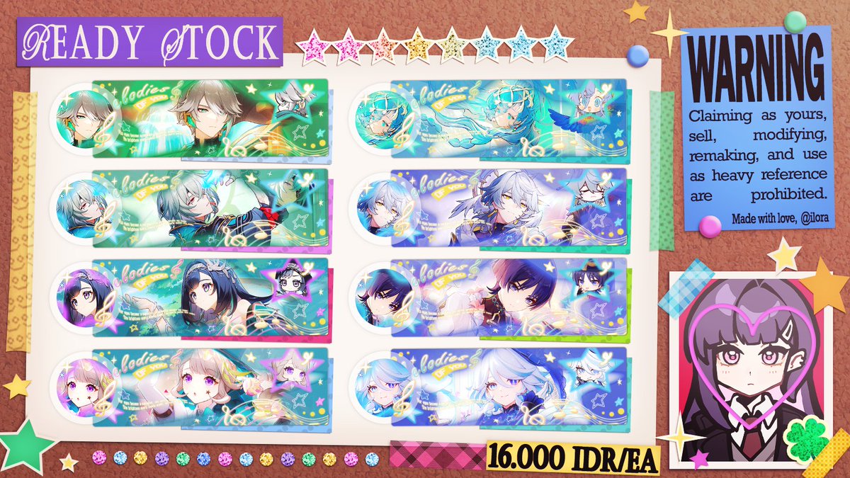 ilora's tweet image. help rt plis? thank you so much ‼️

HI!!! :3 Ilora ada layout CLEARANCE SALE genshin, hsr, r1999, etc dengan harga 10k/each! DAPET 2 AVA PNG &amp;amp; JPG 😆‼️ gas jajann ❤️

#zonauang #zonabaᅠᅠᅠ