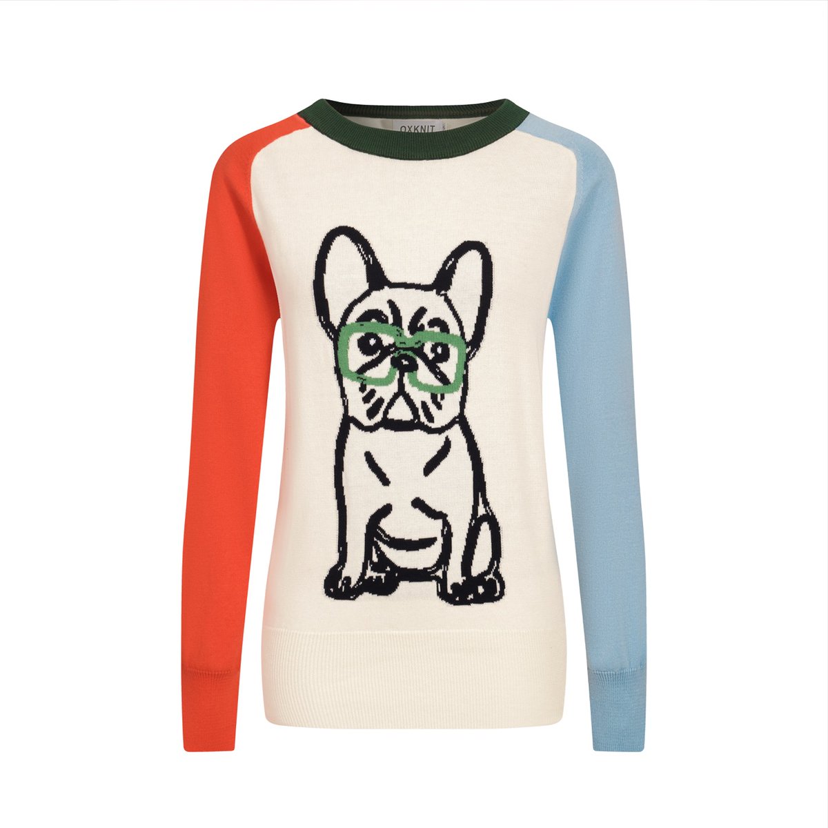 OXKnitstore's tweet image. Add a playful touch to your wardrobe with our French Bulldog sweater! 🐶 With a fun design featuring colorful sleeves and a quirky dog print, it&apos;s the perfect casual piece for any day. 
🔗 SKU: OXA699 
#FrenchBulldogStyle #FunFashion #ColorfulDesign #OOTD #CasualVibes