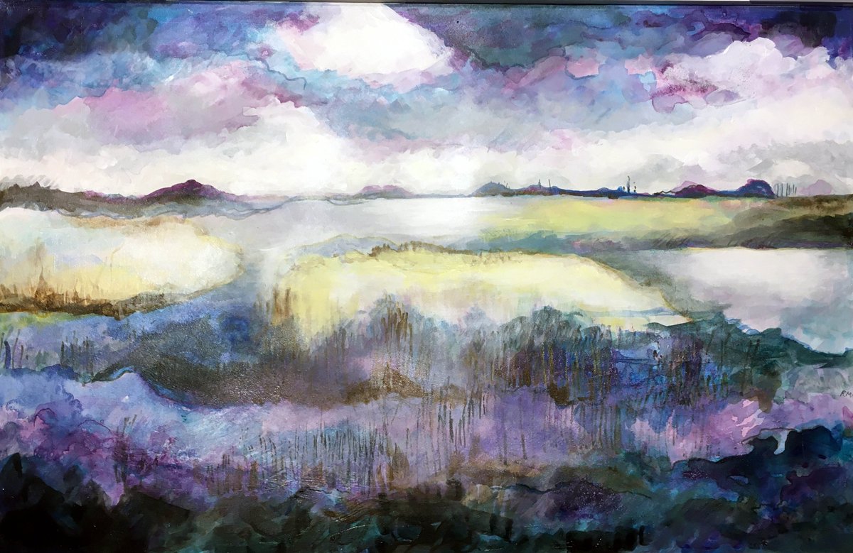 RuthMcDonald1's tweet photo. Love  to paint the Kent marshes near teh coast - it's cold today but the sun is shining  down on us  roll on Spring #water #reflections #spring #fadedlight #riverview #flooding #countryside #artist #artwork #moody #fadinglight #coastline #seashore #painting #art #TuesdayFeeling https://t.co/aaKA8LOY9v
