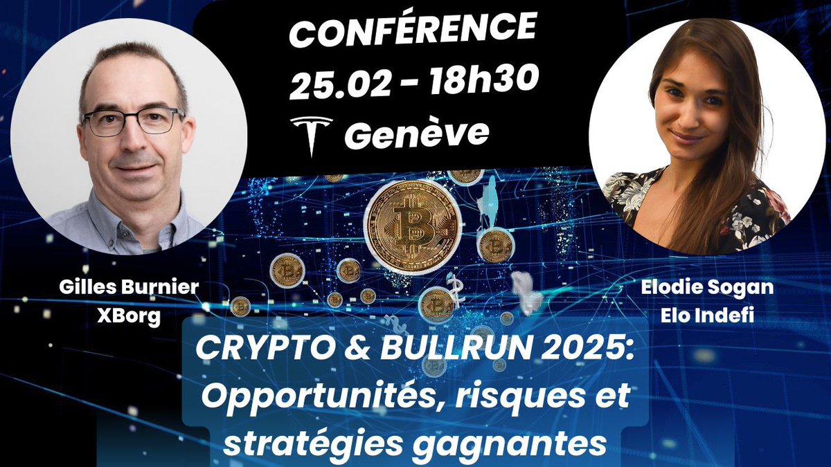 Elodie Sogan (@elodie_sogan) on Twitter photo 🚀Come and discover the keys to be successful during this #Bullrun 2025, on 25.02 in #Geneva, conference in French with <a href="/gburnier70/">G. Burnier (burnier.eth)</a> 🙌
Register here: tesla.com/fr_ch/event/cr…
#crypto #Bitcoin #Altcoin #conference #investing #trading #event 🚀Come and discover the keys to be successful during this #Bullrun 2025, on 25.02 in #Geneva, conference in French with <a href="/gburnier70/">G. Burnier (burnier.eth)</a> 🙌
Register here: tesla.com/fr_ch/event/cr…
#crypto #Bitcoin #Altcoin #conference #investing #trading #event