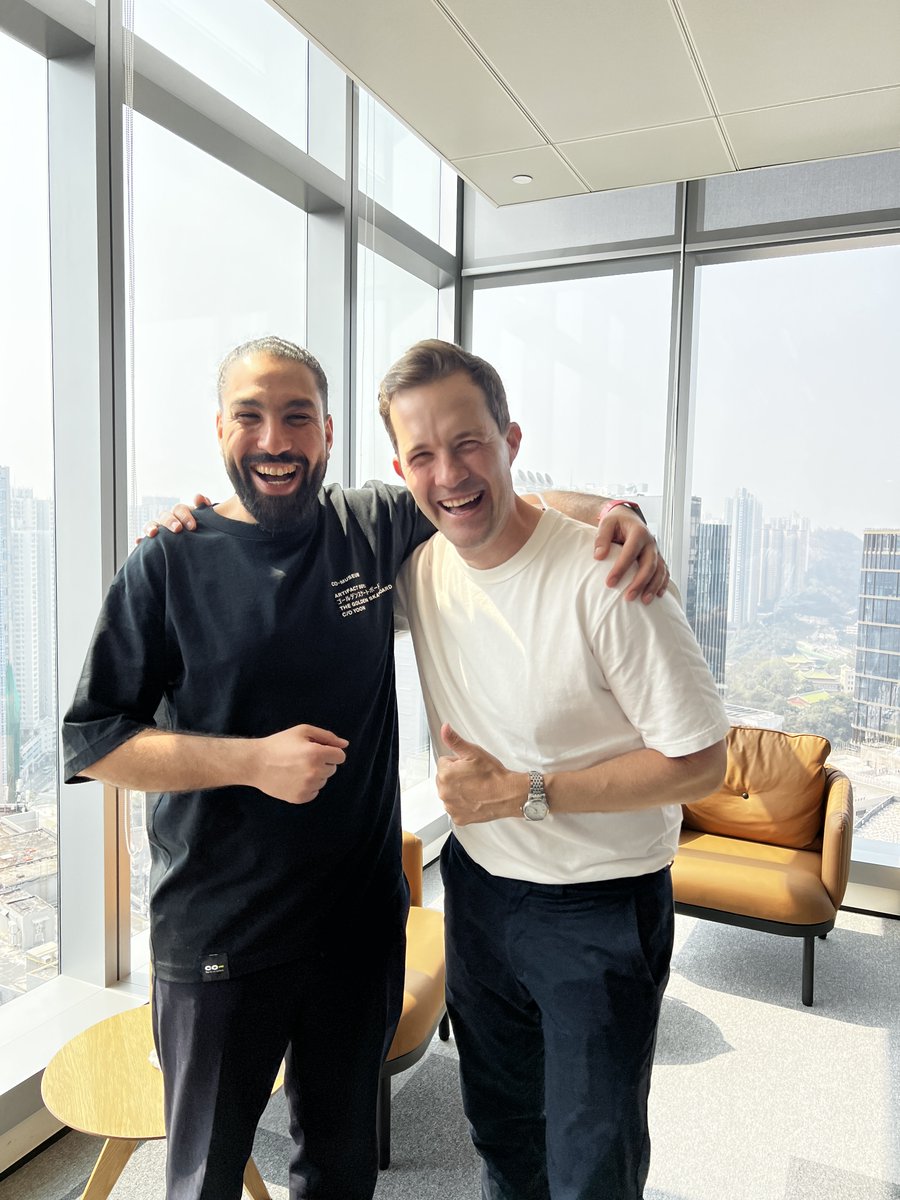 KadeGreenland's tweet photo. This is Mo. He is really great.

If you want to know more about motivation vs incentives, mathematics or Shrek. He's your guy. Oh, he also just happens to be the Head of Tokenomics at @animocabrands.

Leaders like @Mo_Ezz14 are among the few who see the future.

That's why I was thrilled to meet with him today at Animoca HQ as part of @consensus_hk. We're on a quest to learn what it takes to build long-term, sustainable value in this crazy space. 

We chat about lessons from @AxieInfinity, @Azuki, @apecoin, and much more.

Look out for the interview with Mo dropping soon via @Dec3ntContent 🎙️

📸 by Web3 marketing machine @cristinayang77