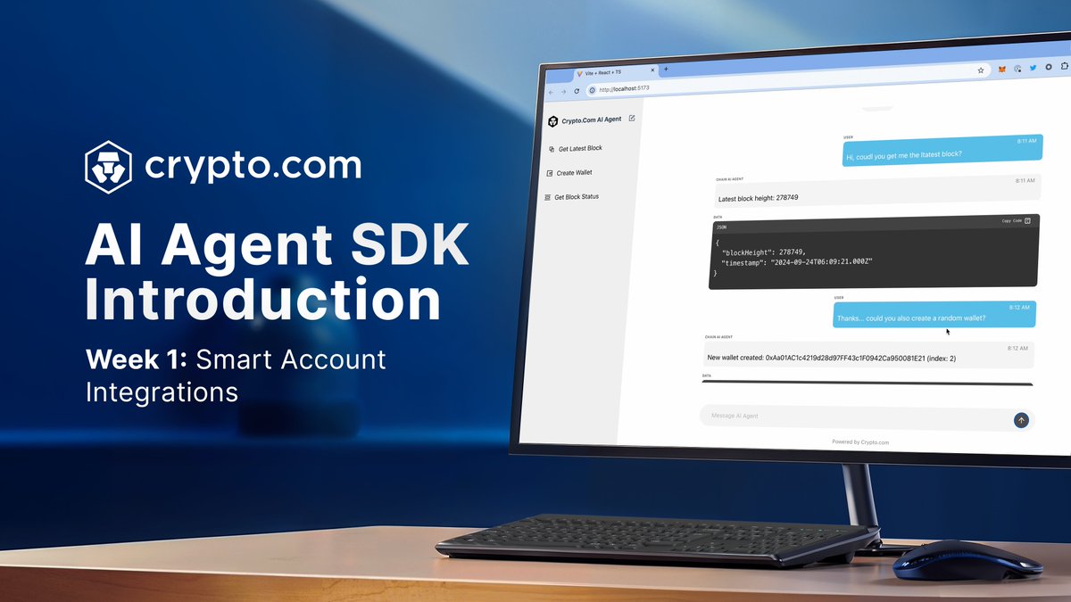 🌟 Introducing the first Crypto.com AI Agent SDK feature: Smart Account Integration

Forget juggling private keys and manual approvals. With Smart Account Integration, you can:

💡 Create a Smart Account effortlessly
🌐 Execute transactions autonomously
🧠 Unlock