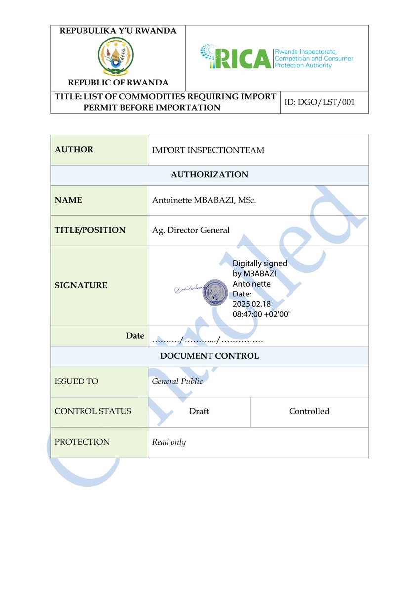 Rwanda Inspectorate, Competition & C.P Authority tweet media