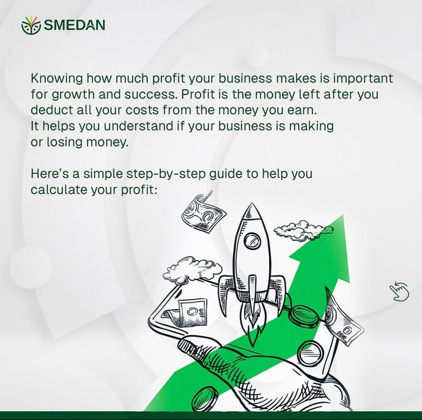 imsmeng_'s tweet photo. 📊 How to Calculate Your Profit as a Small Business Owner (via @smedangov)
Swipe through this 8-slide carousel to master profit calculation and take control of your business finances! 💹

[Slide 1-4]
#SMEFinance #Entrepreneurship #iMSME #SMEDAN https://t.co/KtX0uM2dMc