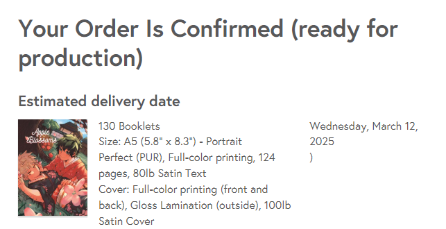 Hello blossoms!!! Exciting news today 😍 this week, our second proof arrived and after verifying that everything looked good, we put in our official zine order! 🍎❤️ Remember to fill out our address change form if needed linked in our previous post!