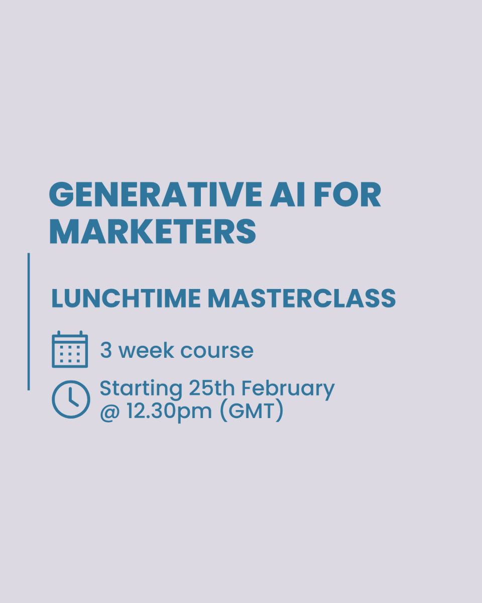 OXCOM_Marketing's tweet photo. AI isn’t replacing #marketers - but marketers who use #AI well, are replacing those who don’t!😱

Discover how to create content, automate workflows and craft campaigns that truly engage in our upcoming 3-week masterclass Mastering Gen AI for Marketers. Book your spot now👇 https://t.co/h97jeuFapu