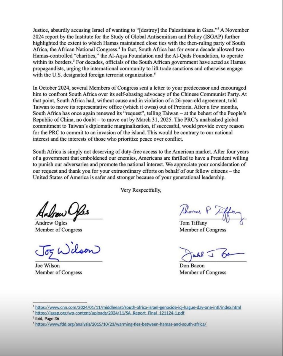 South Africa in big trouble! The U.S. Congress is calling on Trump to revoke SA’s AGOA trade benefits and possibly suspend diplomatic ties. Billions in exports at risk. Who will the ANC blame this time? The economy is on the line.