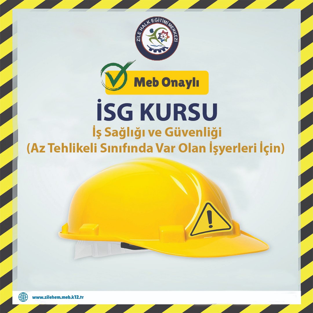 zilehemm's tweet photo. ÇALIŞANLARIN İŞ SAĞLIĞI VE GÜVENLİĞİ KURSU
Çalışanların İş Sağlığı ve Güvenliği (Az Tehlikeli Sınıfta Yer Alan İş Yerleri) Kursu, 24 Şubat 2025  Pazartesi günü başlayacaktır. Çalışanlara yönelik olan kursumuza kayıtlarınızı e- yaygın sistemi üzerinden yapabilirsiniz. https://t.co/8bYoXToIUu