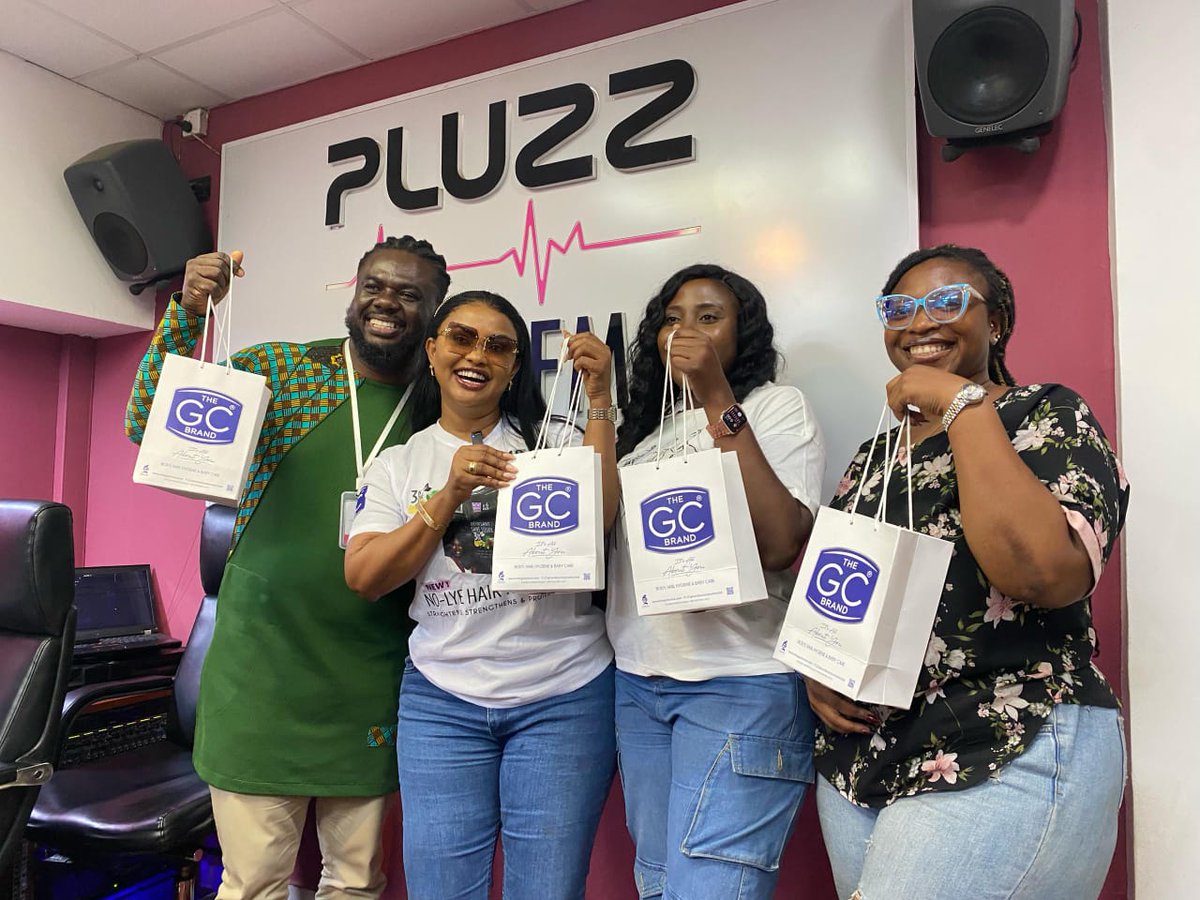 GhandourGhana's tweet photo. ๐ What an exciting giveaway with our amazing Growth Ambassador, Nana Ama McBrown at Pluzz FM! Big thanks to everyone who participated, and congratulations to the lucky winners! #TheGCBrand #GhandourCosmetics #NanaAmaMcBrown #MonthOfLove #BO16 #PluzzFM #TheGCBrandxMcBrown https://t.co/UXOUKCgPip