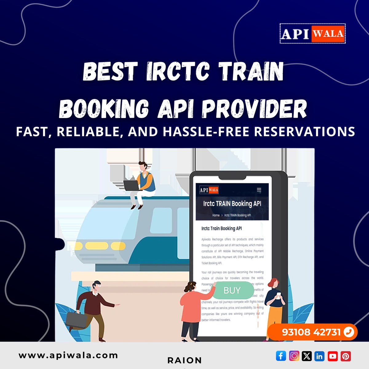 apiwala's tweet image. Seamless Train Ticket Booking with IRCTC API!
Integrate APIWala IRCTC API for hassle-free train ticket bookings, real-time availability, and instant PNR status updates.
๐ Visit: apiwala.com
#TrainTickets
#IRCTCAPI #BBBB25
#Sikandar
#SalmanKhan
#BTSJIN
#Diesel