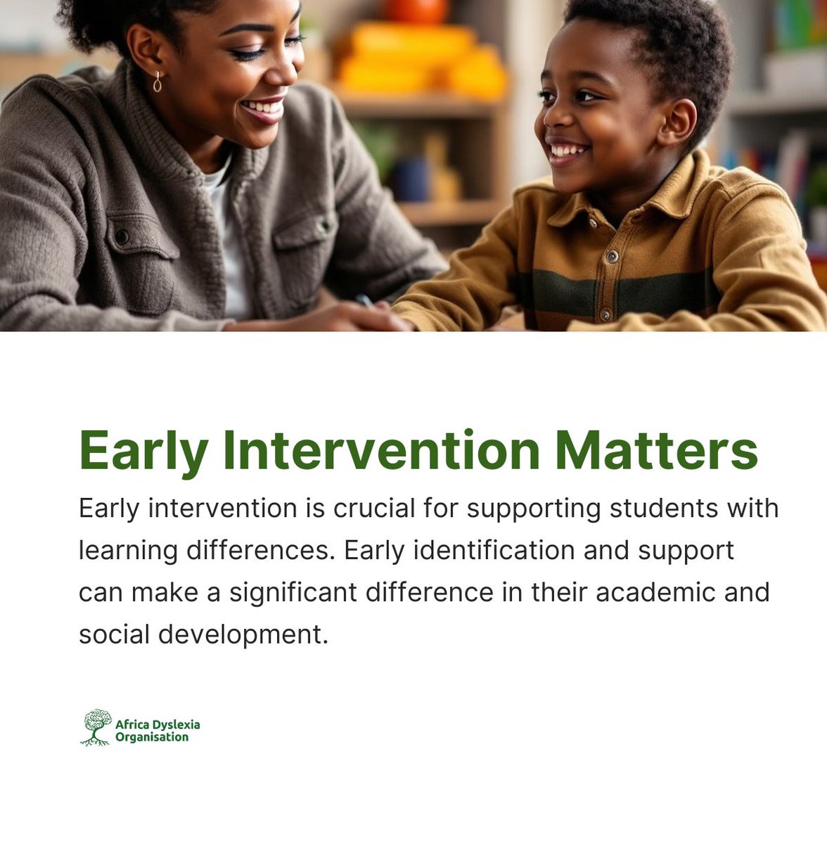 AfricaDyslexia's tweet image. When learning differences are identified early, timely support can open doors to success.
#EarlyIntervention #LearningSupport #EducationMatters #ChildDevelopment #LearningDifferences #InclusiveEducation #AcademicSupport #ChildhoodEducation