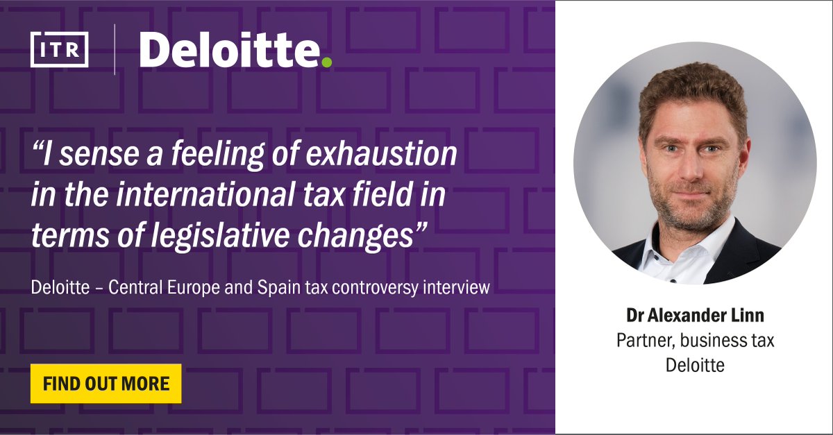 ITR (@intltaxreview) on Twitter photo ITR sat down with Dr Alexander Linn, partner, business tax, <a href="/DeloitteUS/">Deloitte US</a> Germany, to discuss tax legislation/regulations changes in central Europe over the past 12 months and what impact that may have had on his work and the market spr.ly/6017xvqEV ITR sat down with Dr Alexander Linn, partner, business tax, <a href="/DeloitteUS/">Deloitte US</a> Germany, to discuss tax legislation/regulations changes in central Europe over the past 12 months and what impact that may have had on his work and the market spr.ly/6017xvqEV