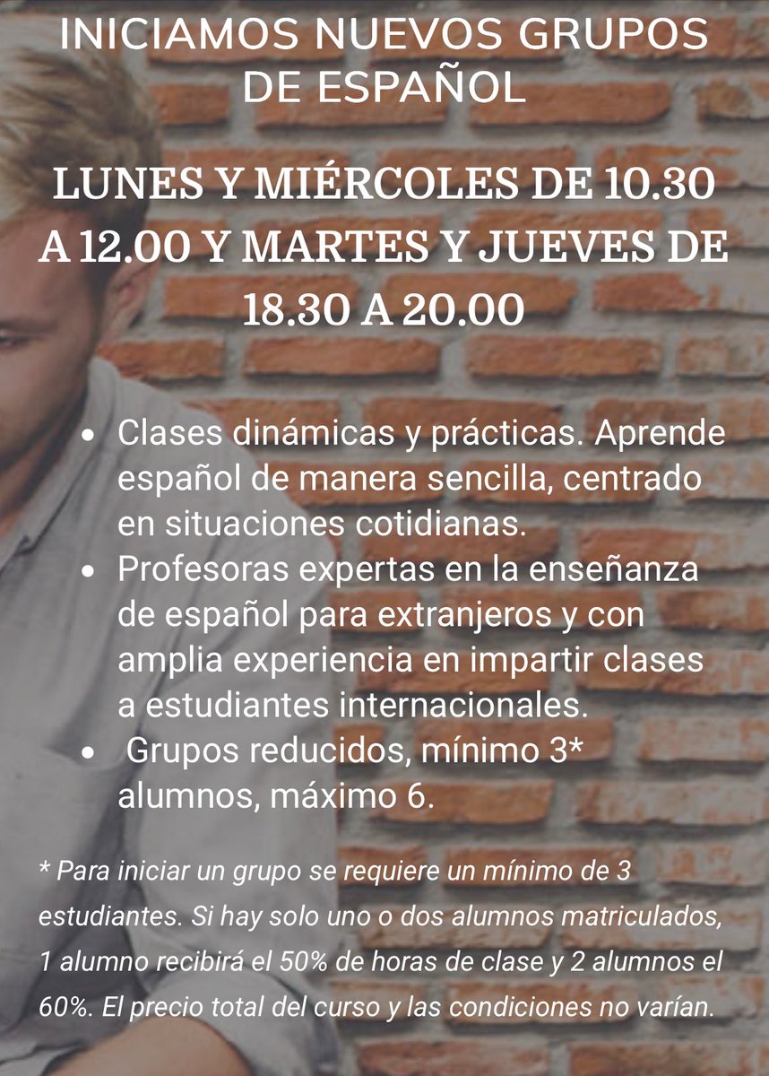 ALCE_Idiomas's tweet image. #clasesdespañol ELE #spanishclasses
en #oviedo
Empiezan nuevos grupos
Tel +34 985254543
Whats App +34 626 359 708
info@alceidiomas.com