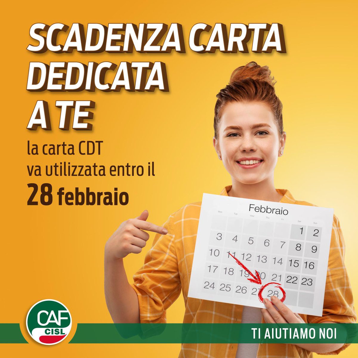 ❗️Scadenza Carta dedicata a te 2024!

📅 Per chi ha ricevuto il contributo erogato nel 2024 la scadenza è fissata al 28 febbraio. Ricordati che gli importi ricevuti vanno utilizzati entro tale data.