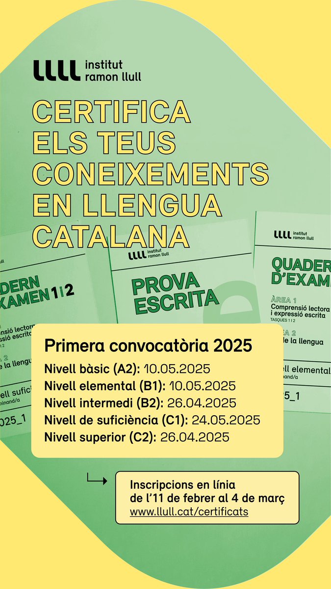 Certifica els teus coneixements en llengua catalana a la <a href="/BristolUni/">University of Bristol</a>! 📝 

Més informació: llull.cat/english/aprend…